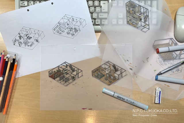 手書きパース N P C Fukuoka Co Ltd